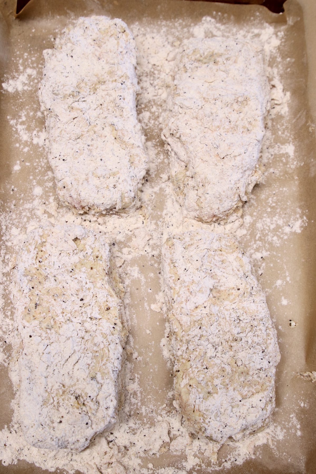 Battered pork chops
