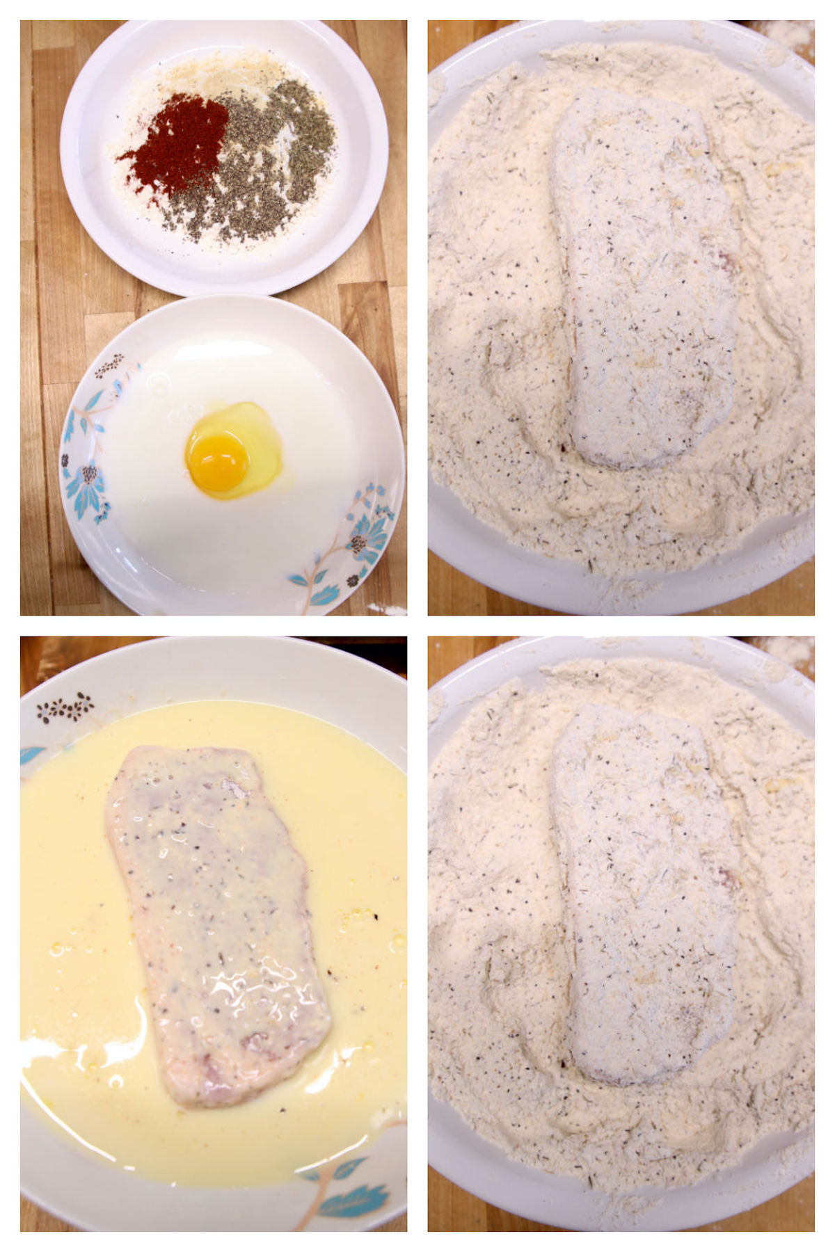 collage making battered pork chops