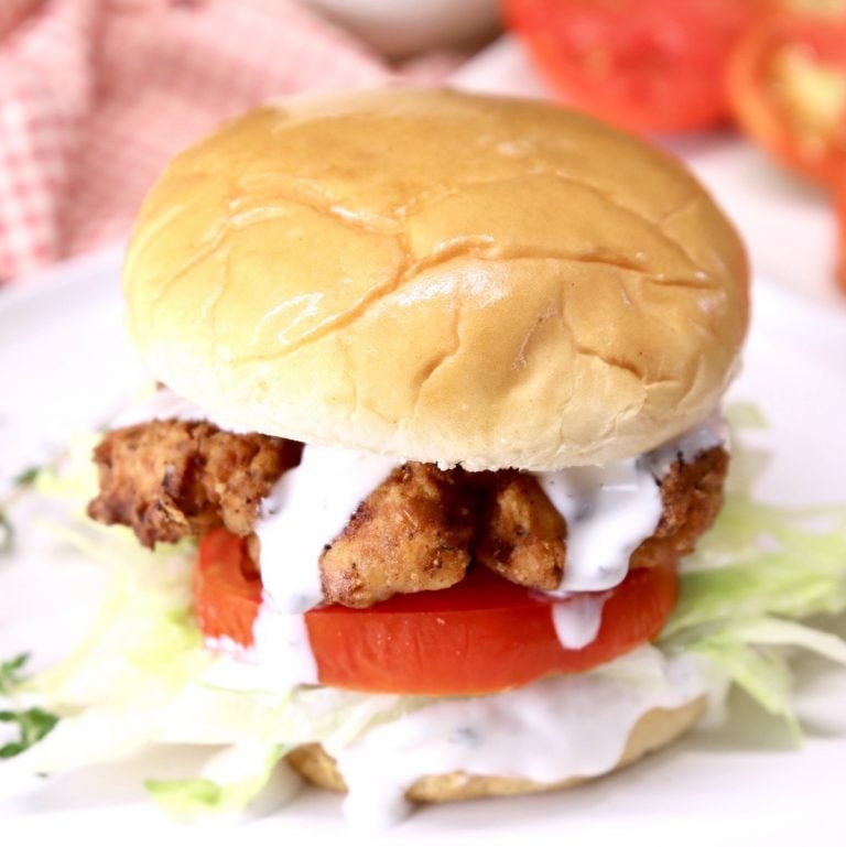 Chicken Sandwich with lettuce, tomato, ranch dressing