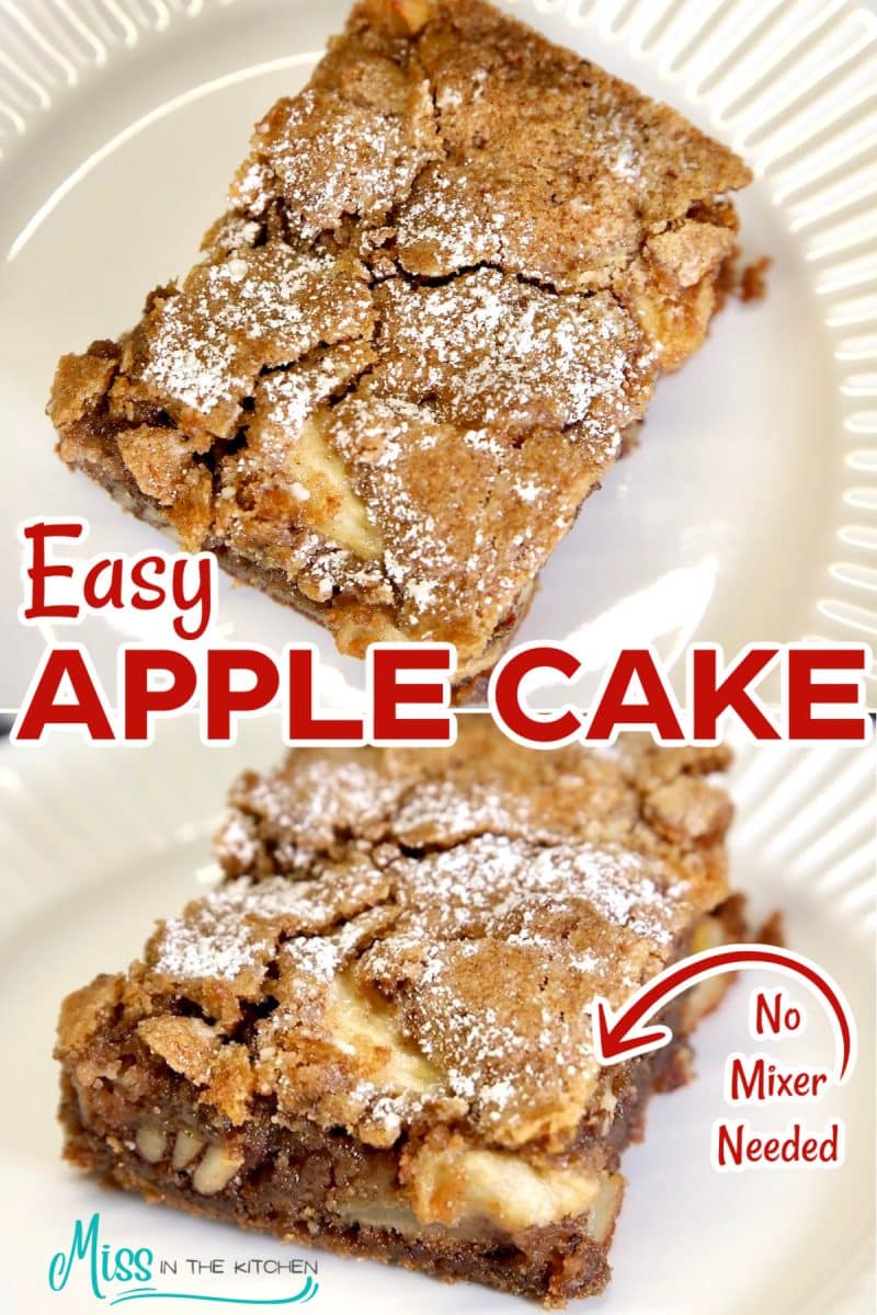 Collage of apple cake - slices.