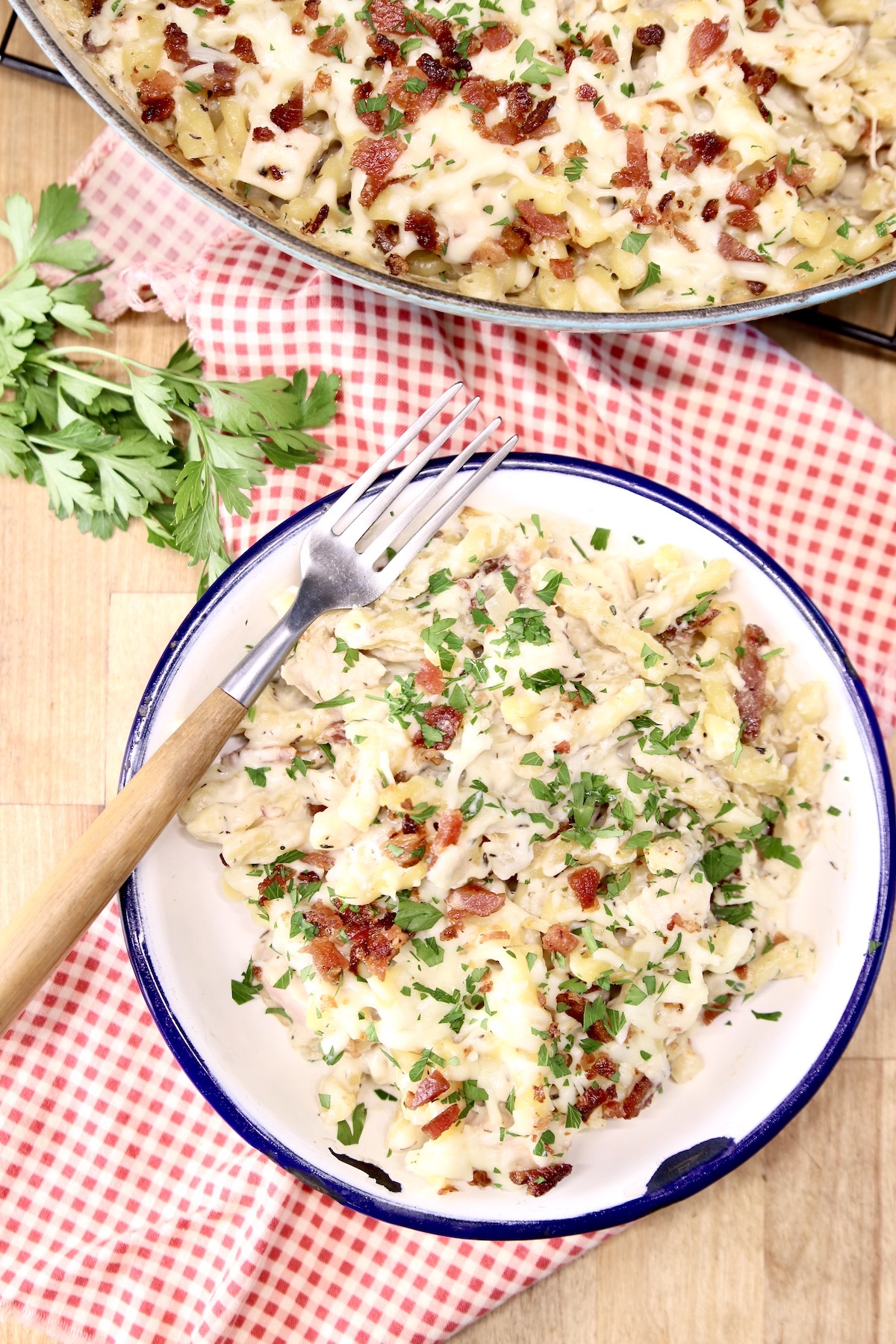 Cheesy Chicken Pasta in a bowl