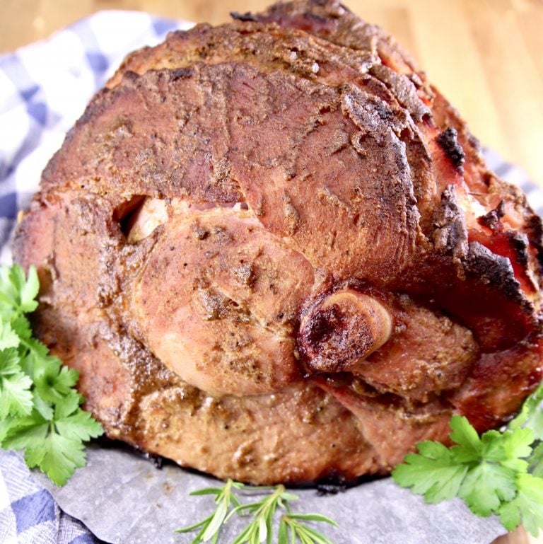 Mustard glazed ham