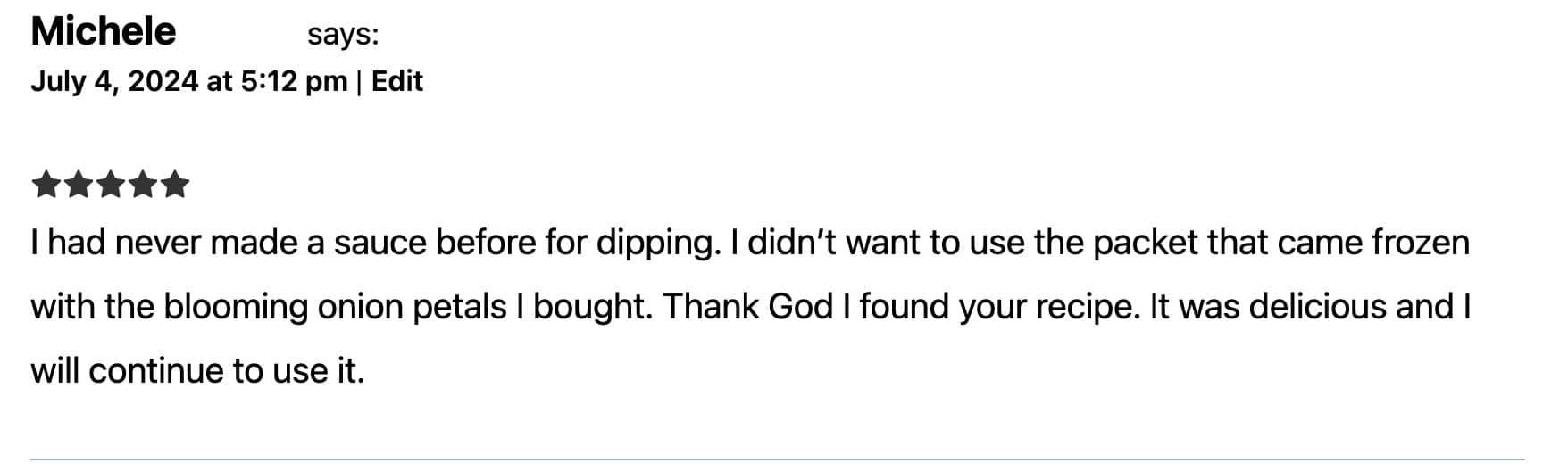 Review of Outback Blooming Onion sauce.