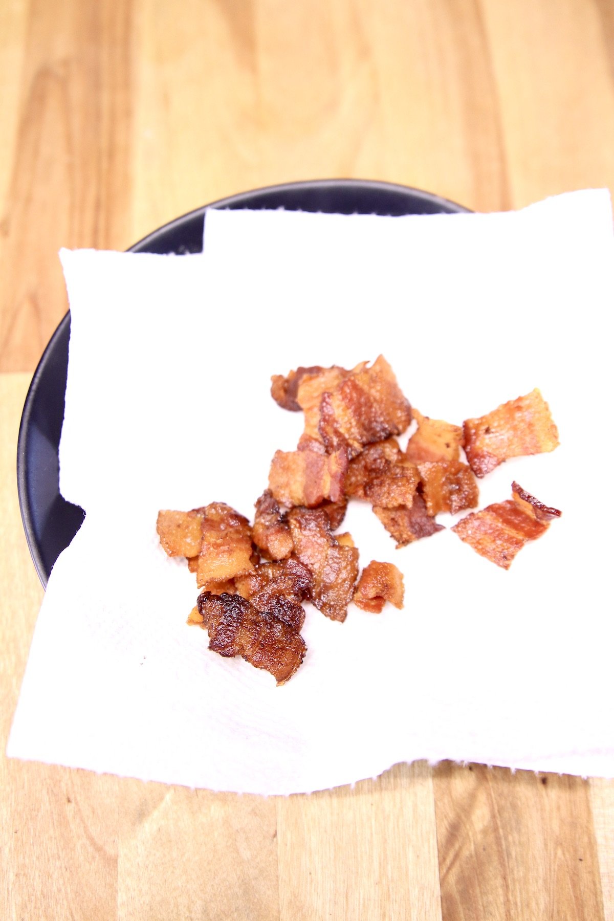 crispy bacon on a paper towel lined plate