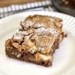Slice of apple cake on a plate.