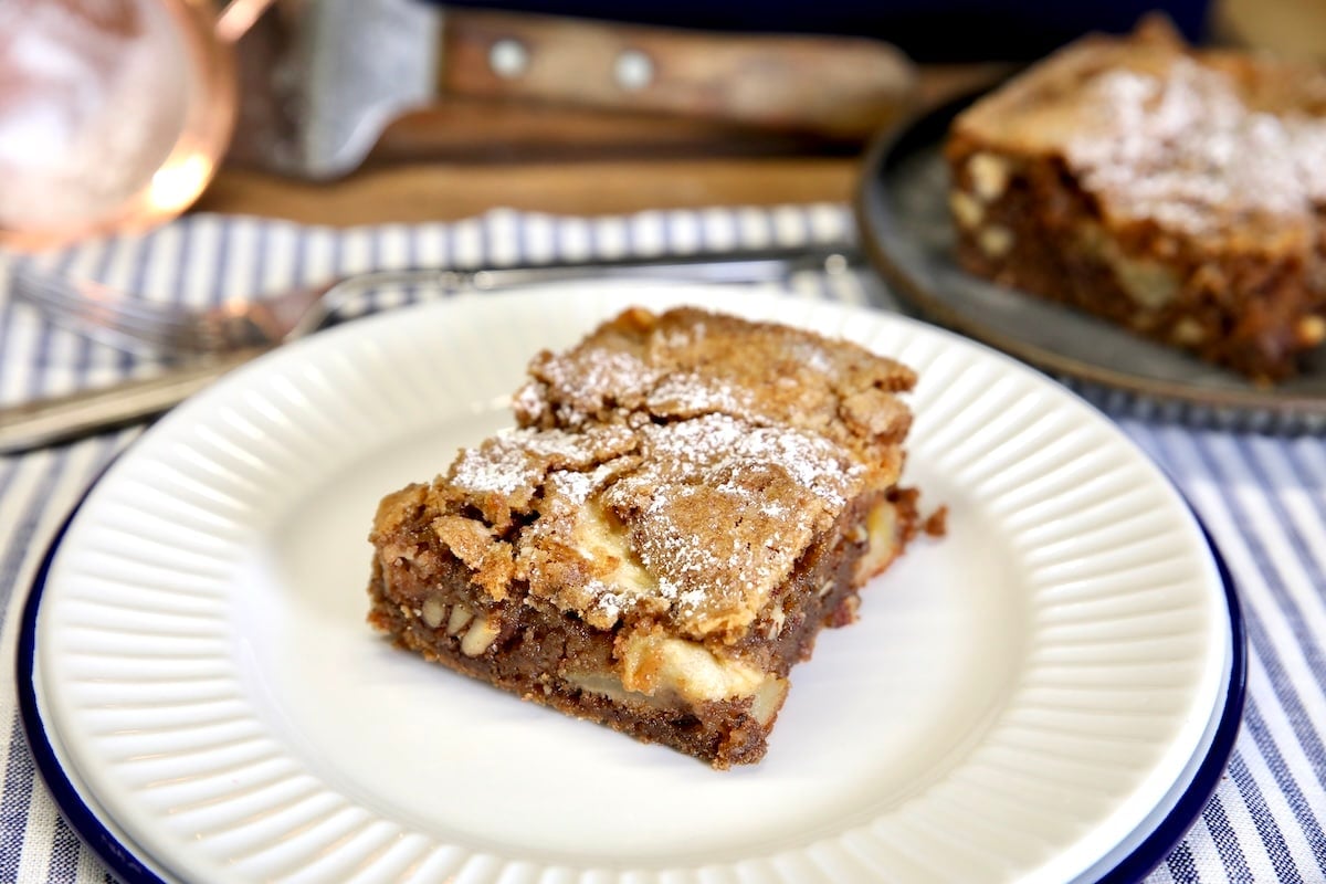 Slice of apple cake.