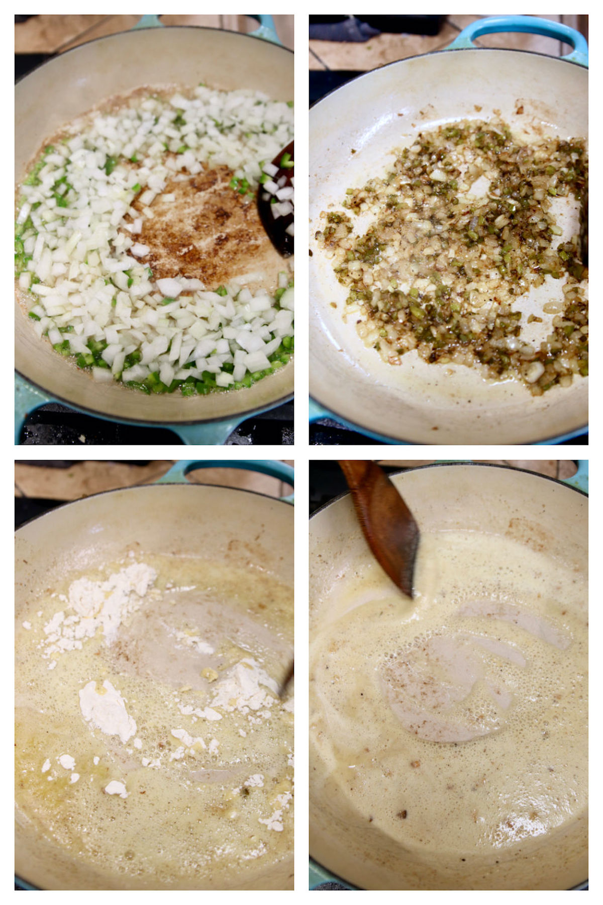 collage cooking vegetables for soup