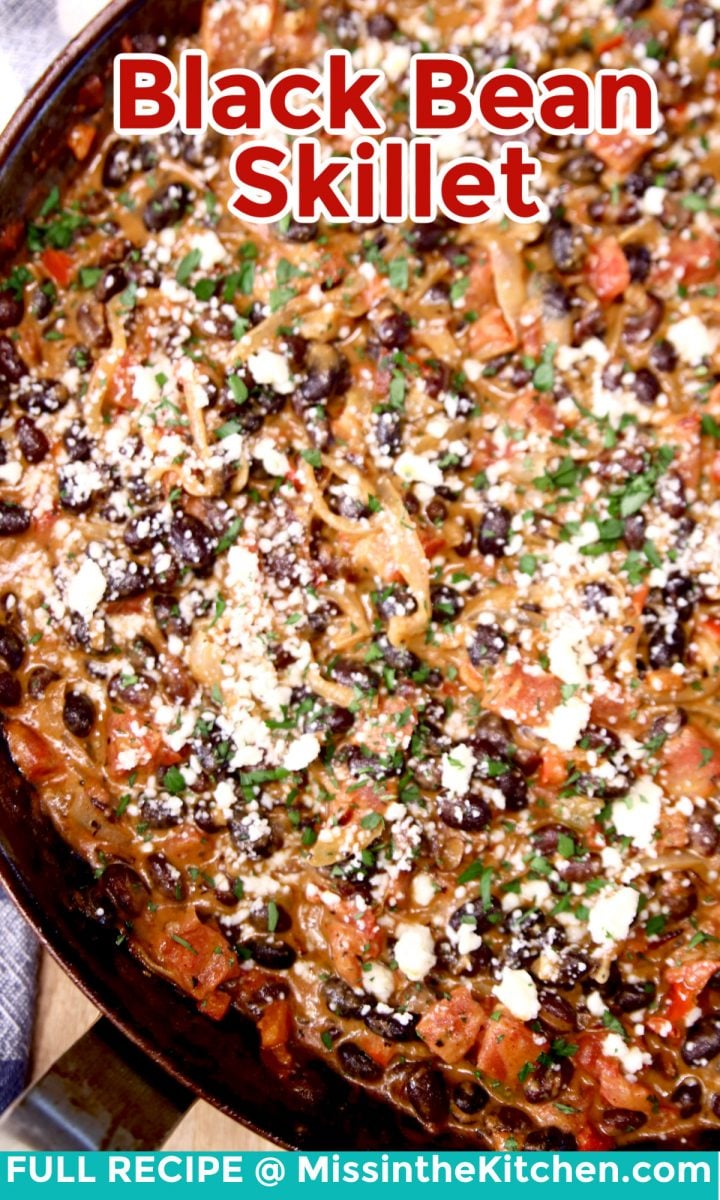 black bean skillet with text overlay