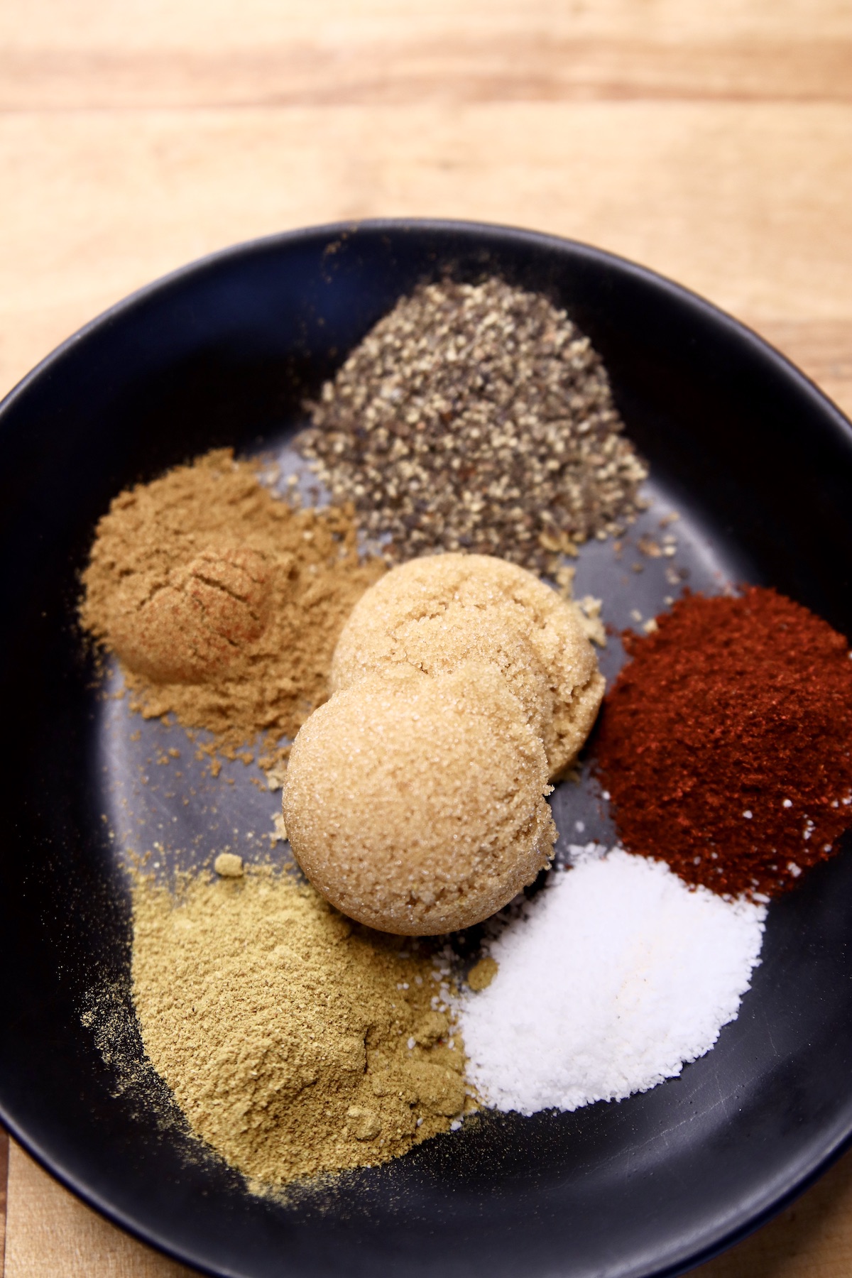seasonings in a bowl for black beans