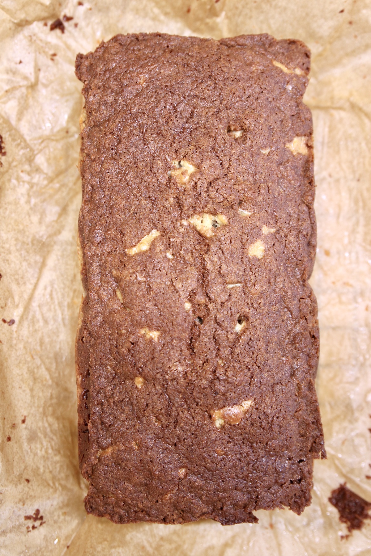cinnamon apple bread on brown parchment