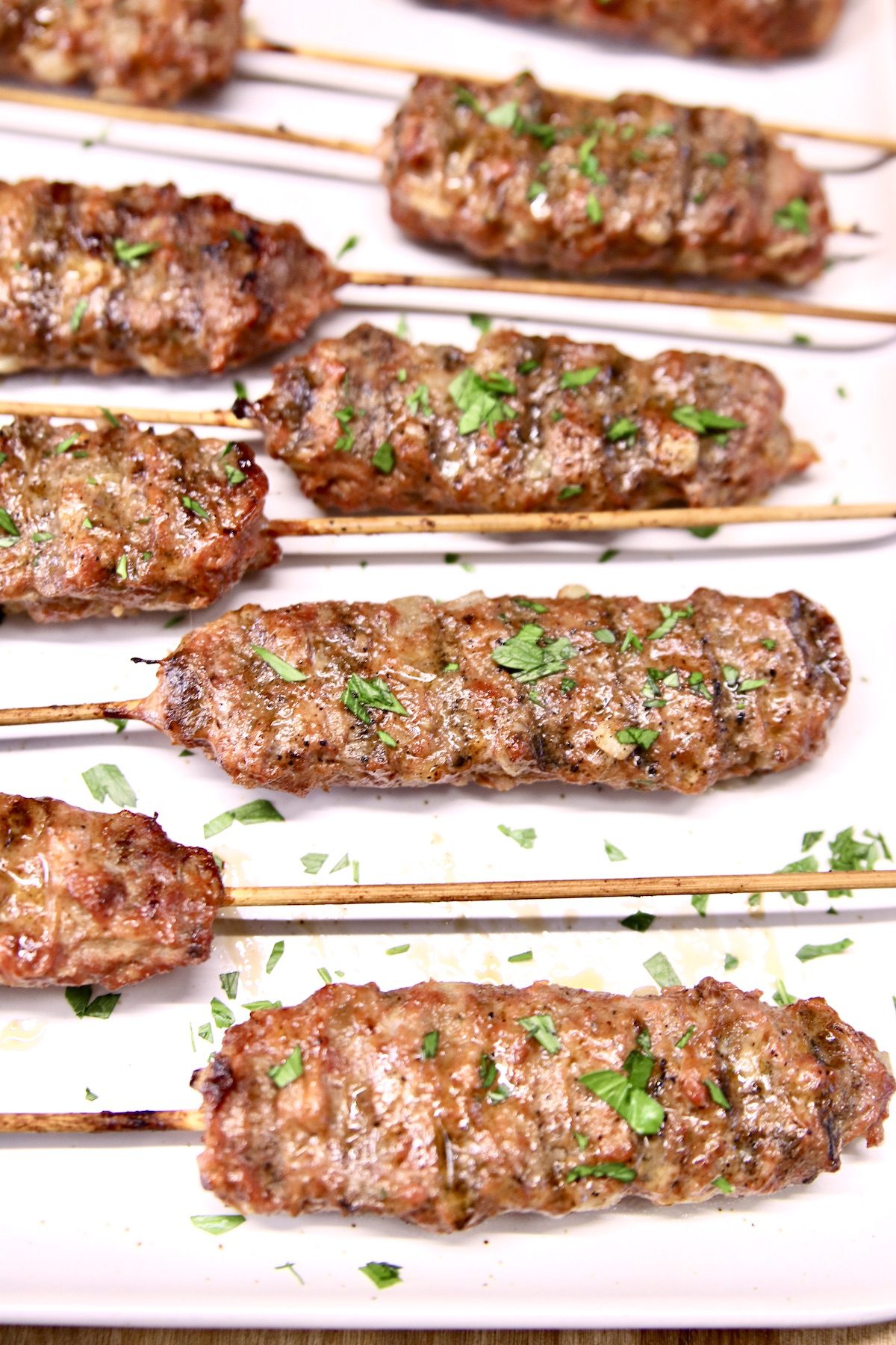 Ground beef kabobs.