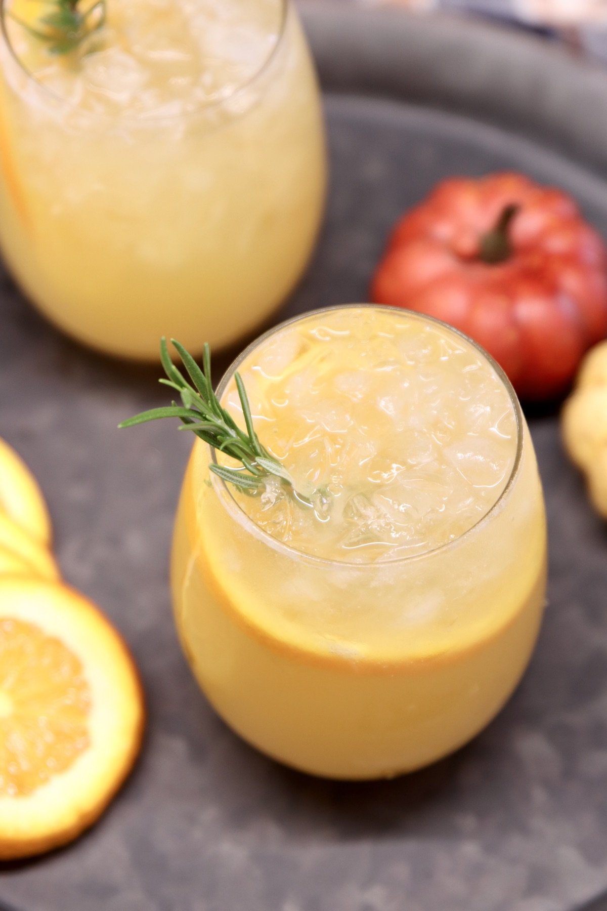harvest punch in wine glass