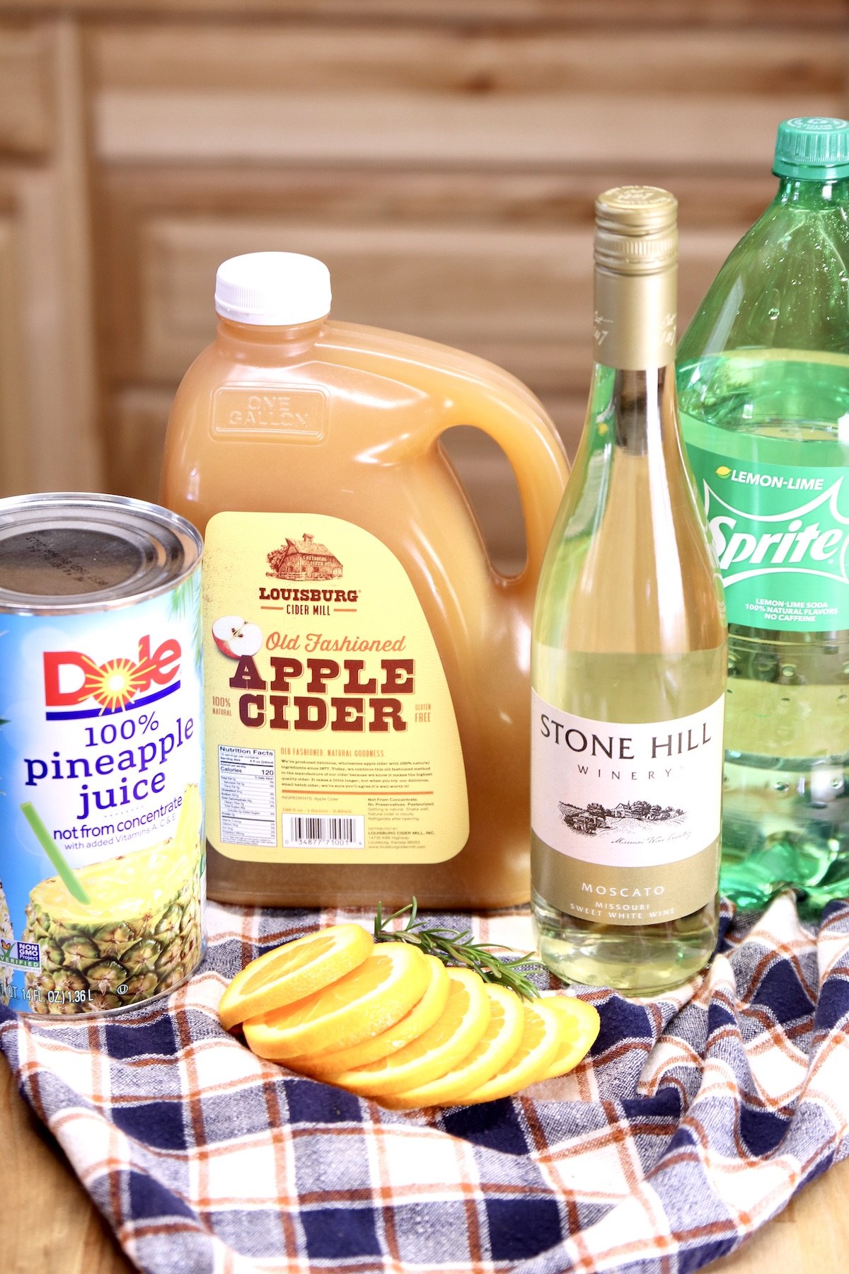 ingredients for harvest moscato punch cocktail