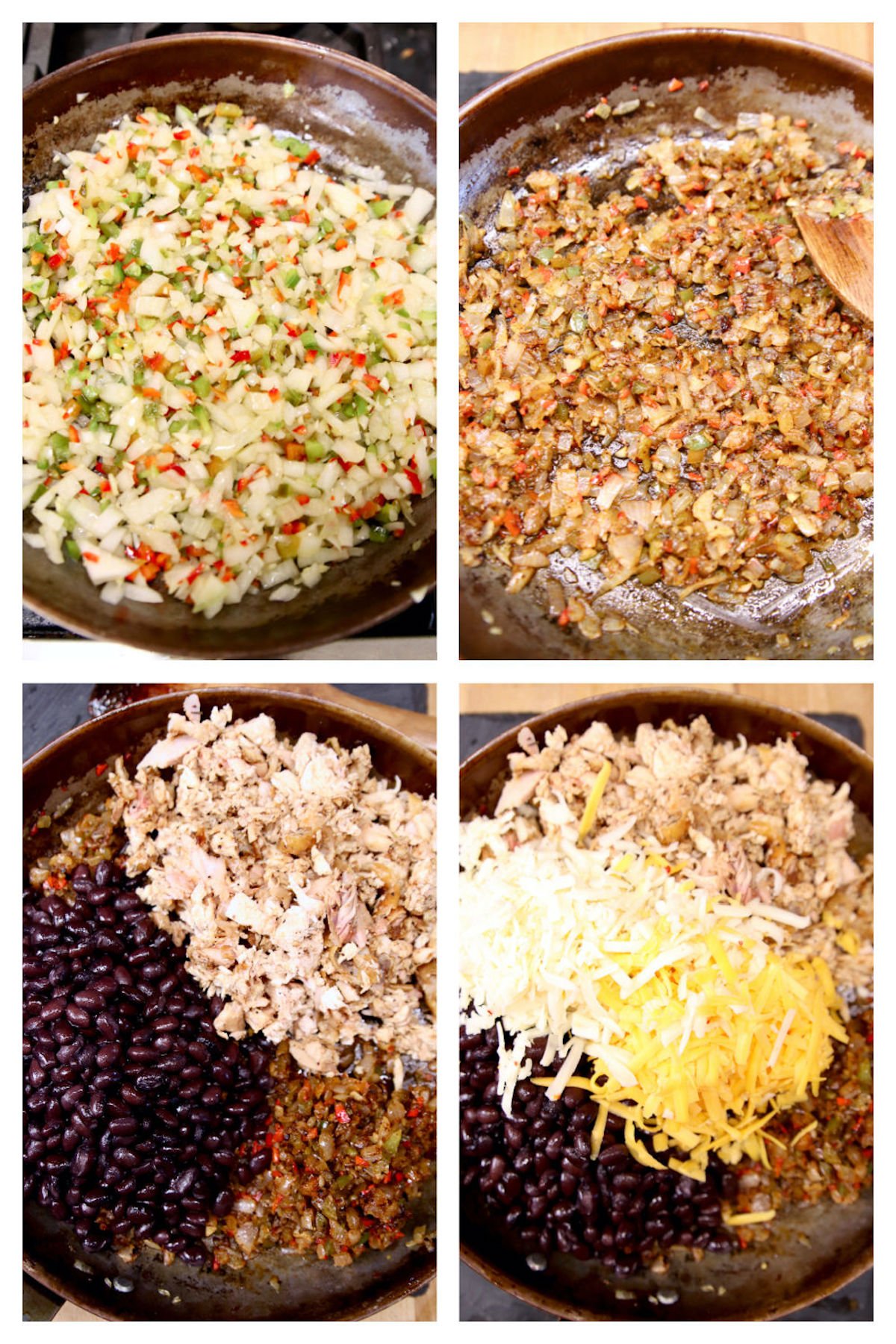 collage making filling for Mexican Chicken Cornbread