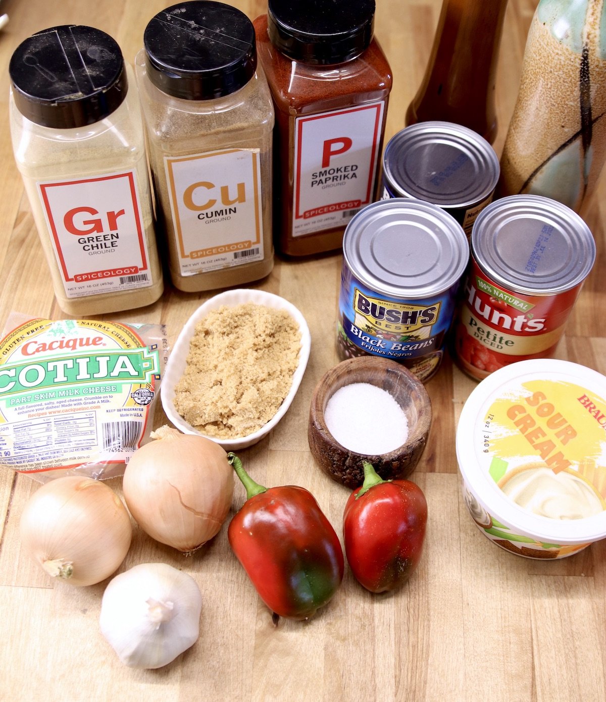 Ingredients for black beans skillet