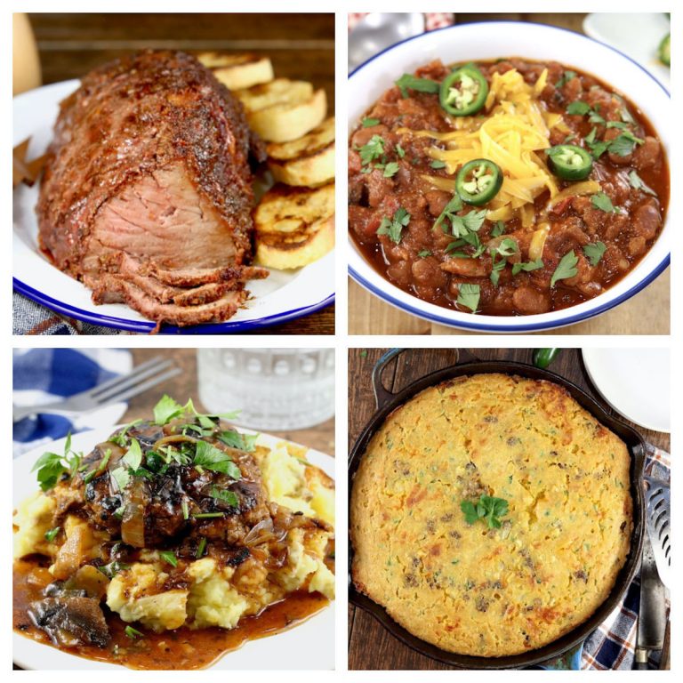 collage of comfort food recipes