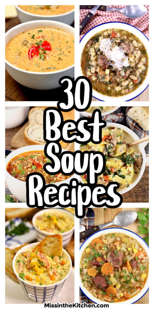 30 best soup recipes collage.