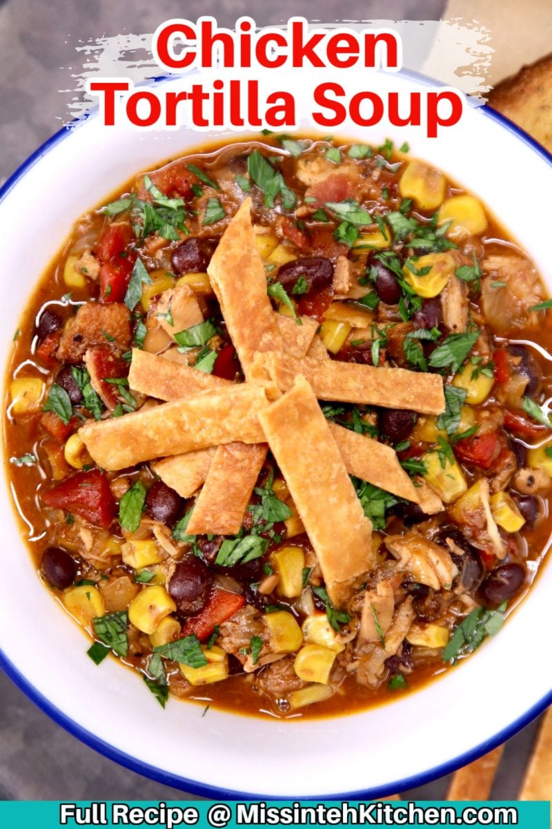 chicken tortilla soup - text overlay
