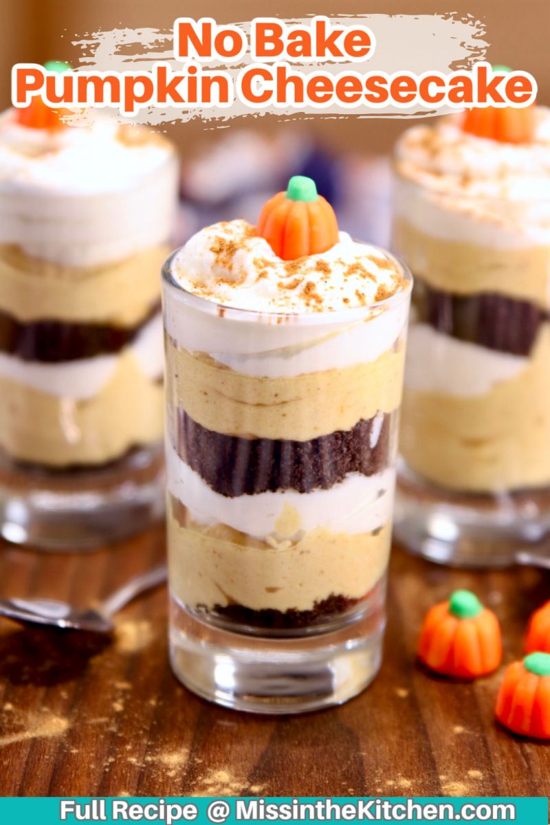 No Bake Pumpkin Cheesecake - text overlay