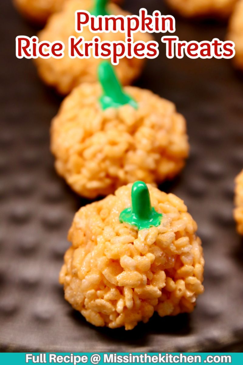 Pumpkin Rice Krispies Treats - text overlay
