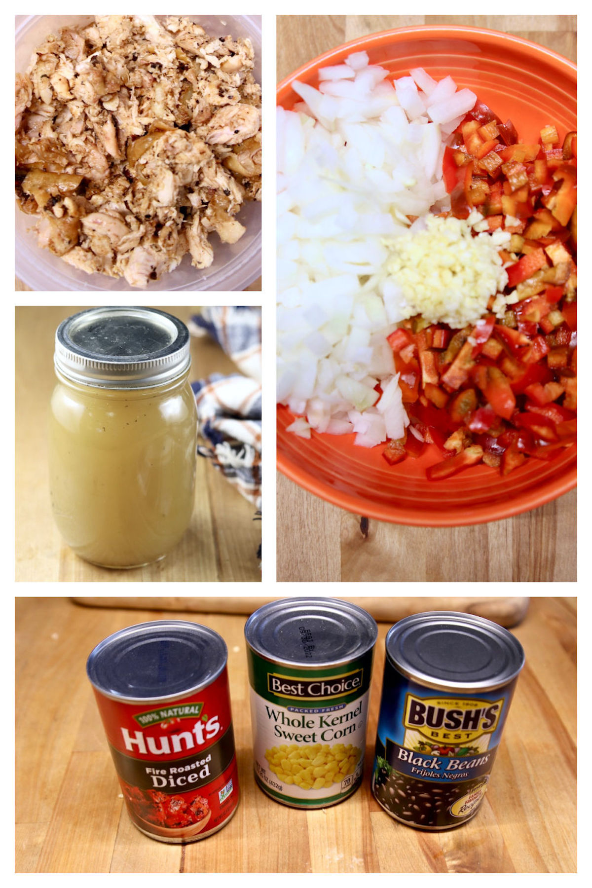 Ingredients for chicken tortilla soup