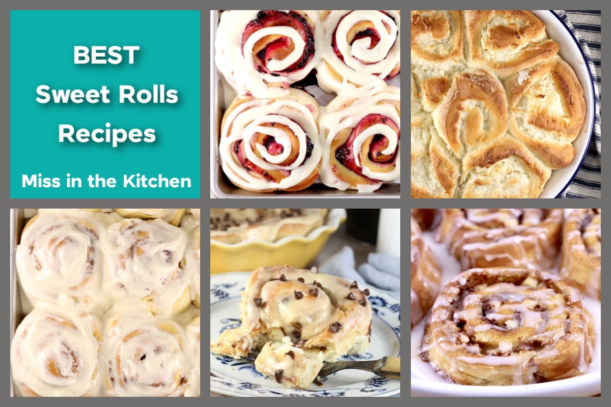 Collage of sweet rolls.