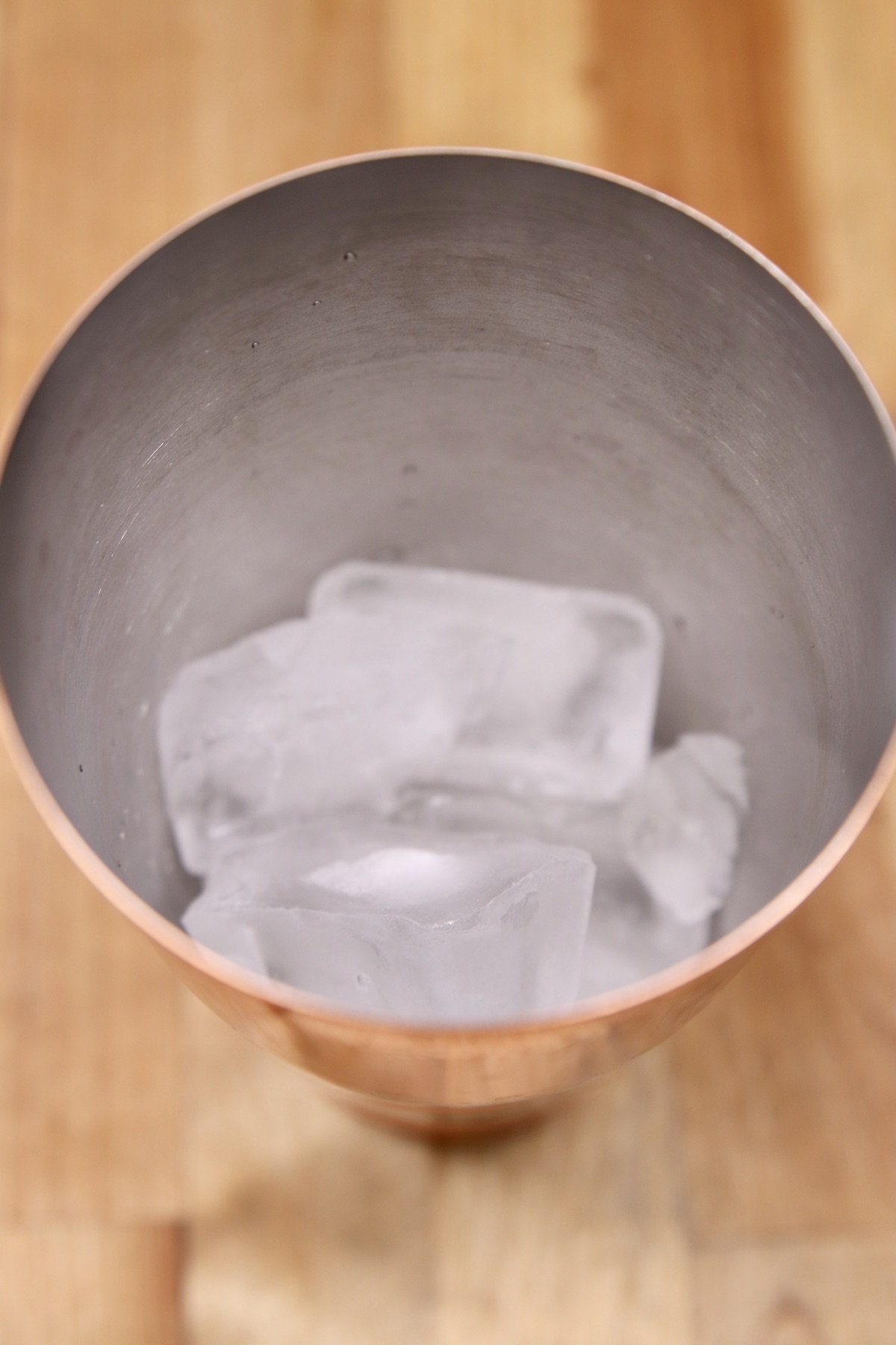 cocktail shaker with ice