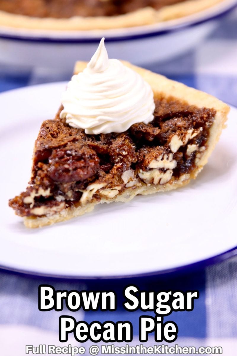 slice of pecan pie - text overlay