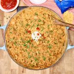 skillet of chicken and rice