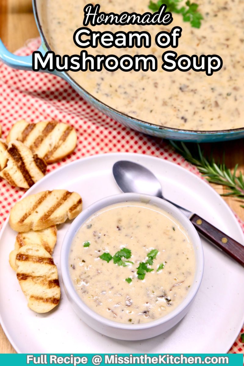cream of mushroom soup with text overlay