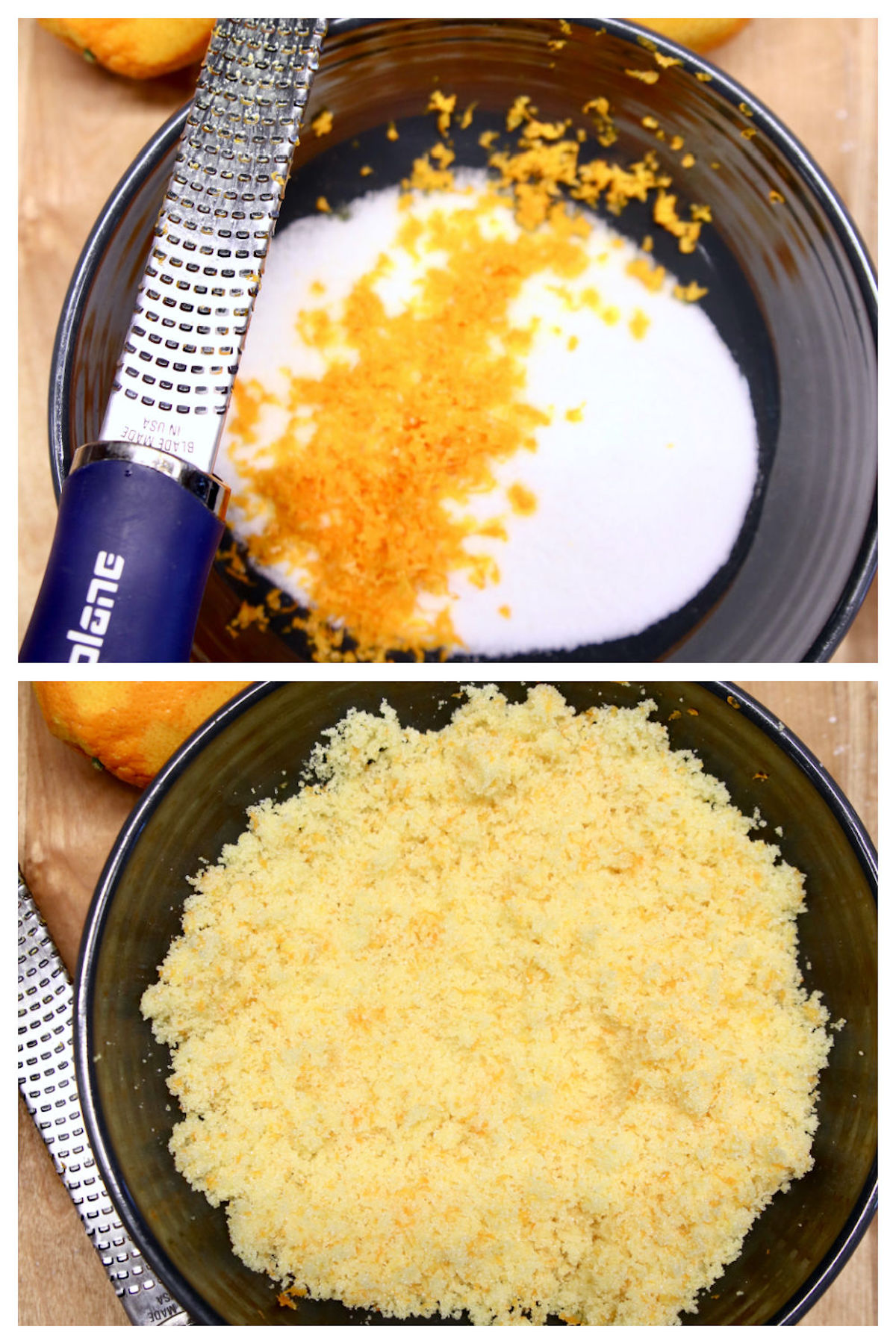 making orange sugar collage
