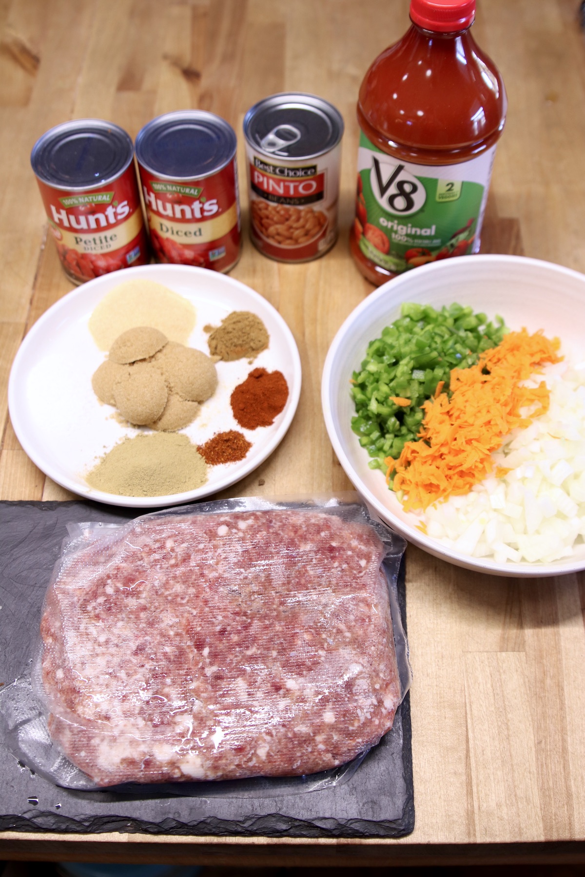 Ingredients for venison chili