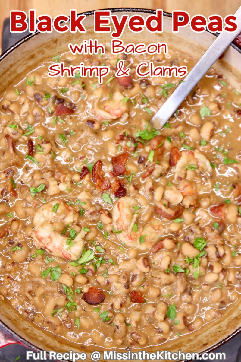 Black Eyed Peas with Shrimp - text overlay
