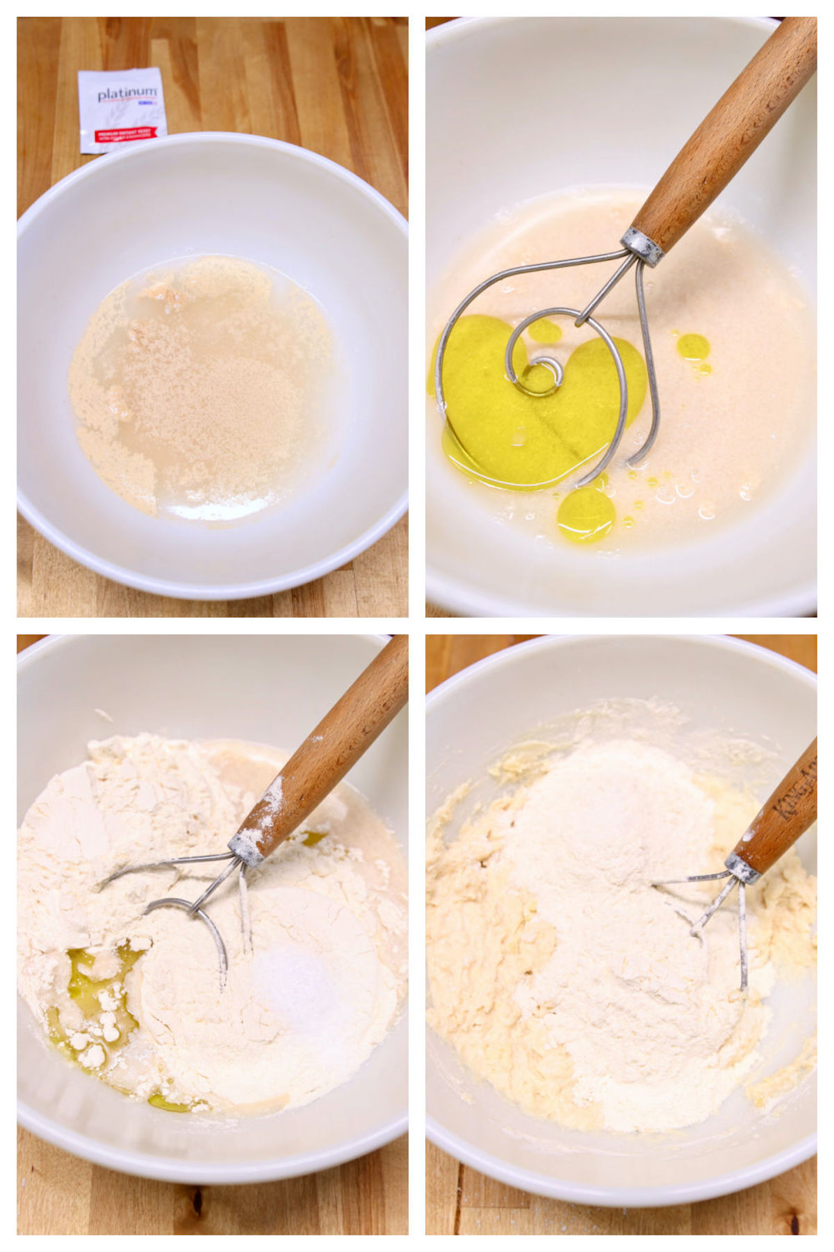 step by step making yeast dough