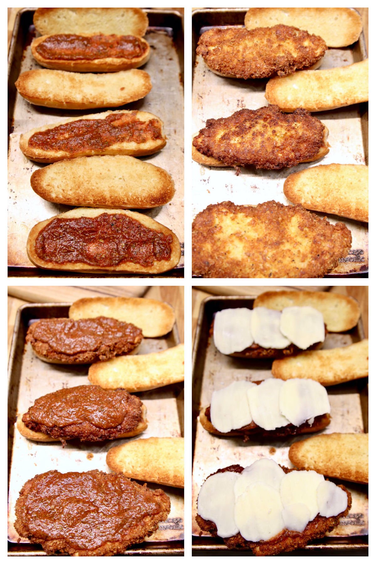 step by step chicken parmesan sandwiches