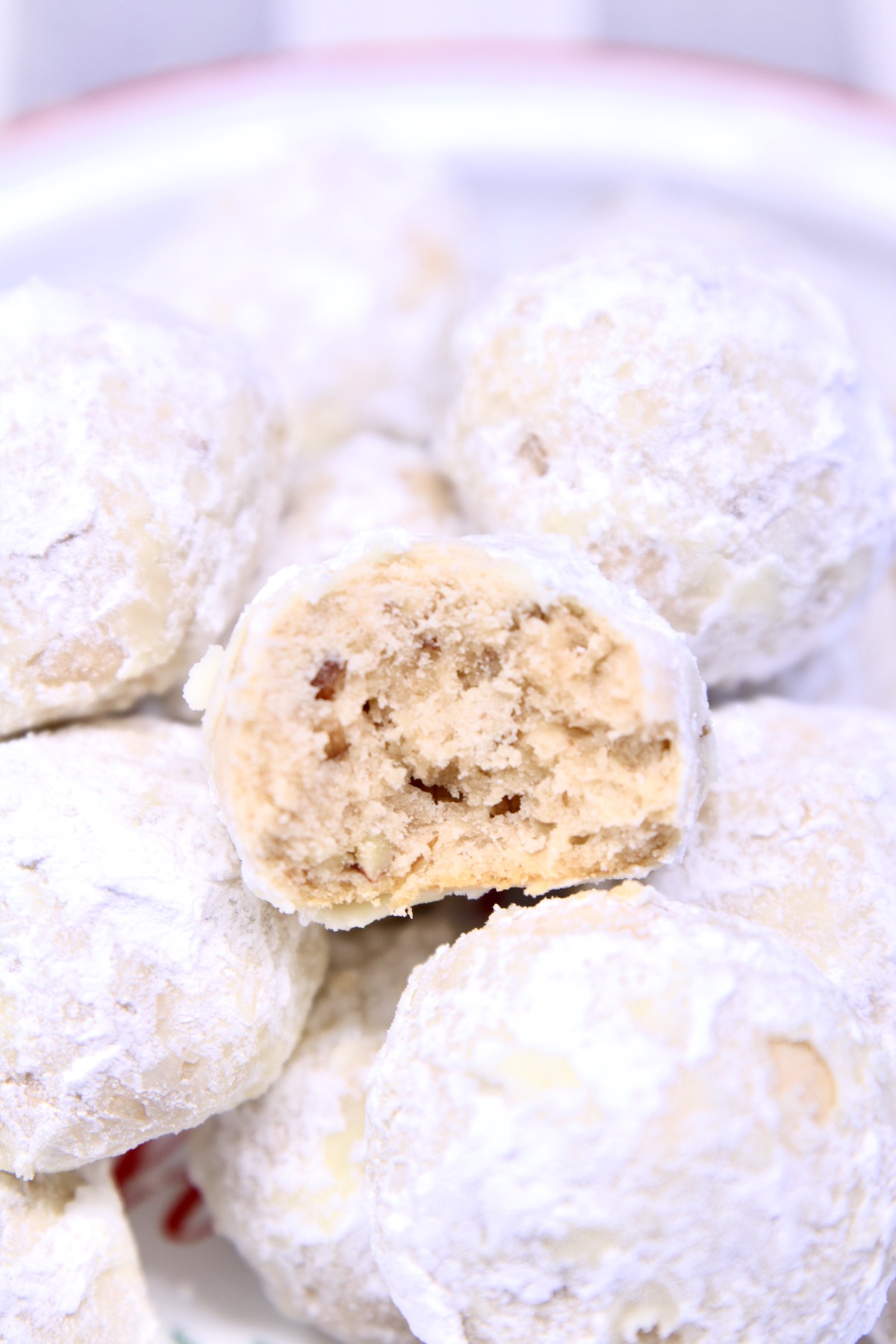 Plate of snowball cookies