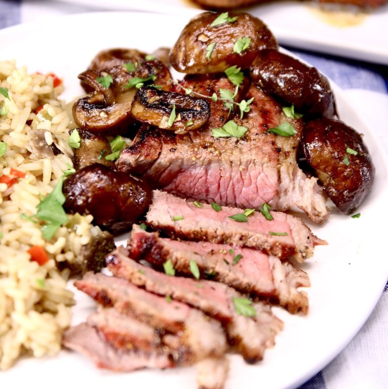 tri-tip steaks with mushrooms