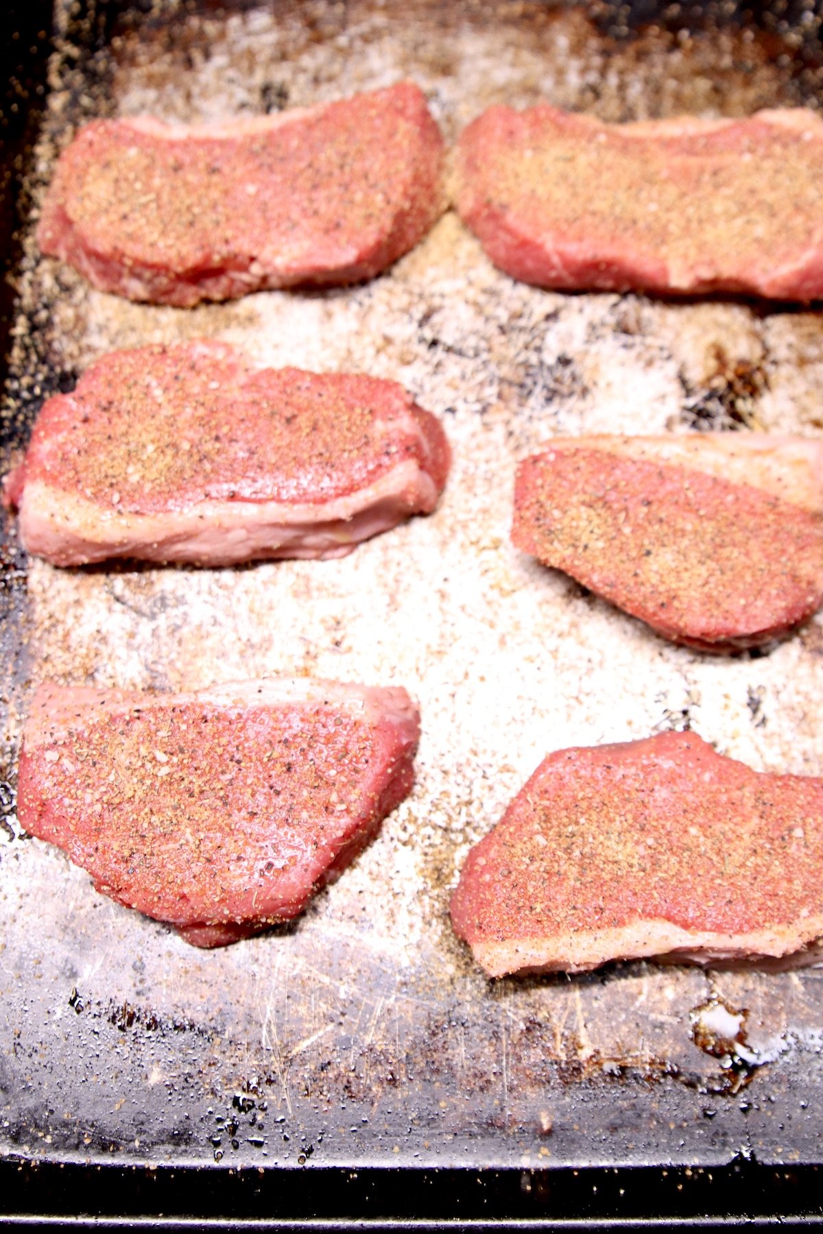 6 tri-tips with steak rub - raw