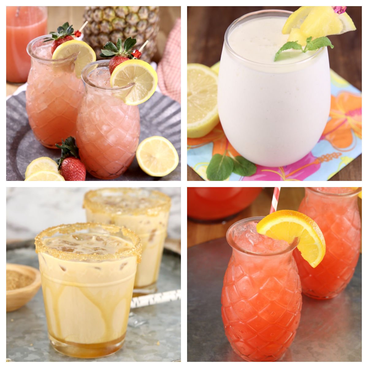 Collage of vodka cocktails.