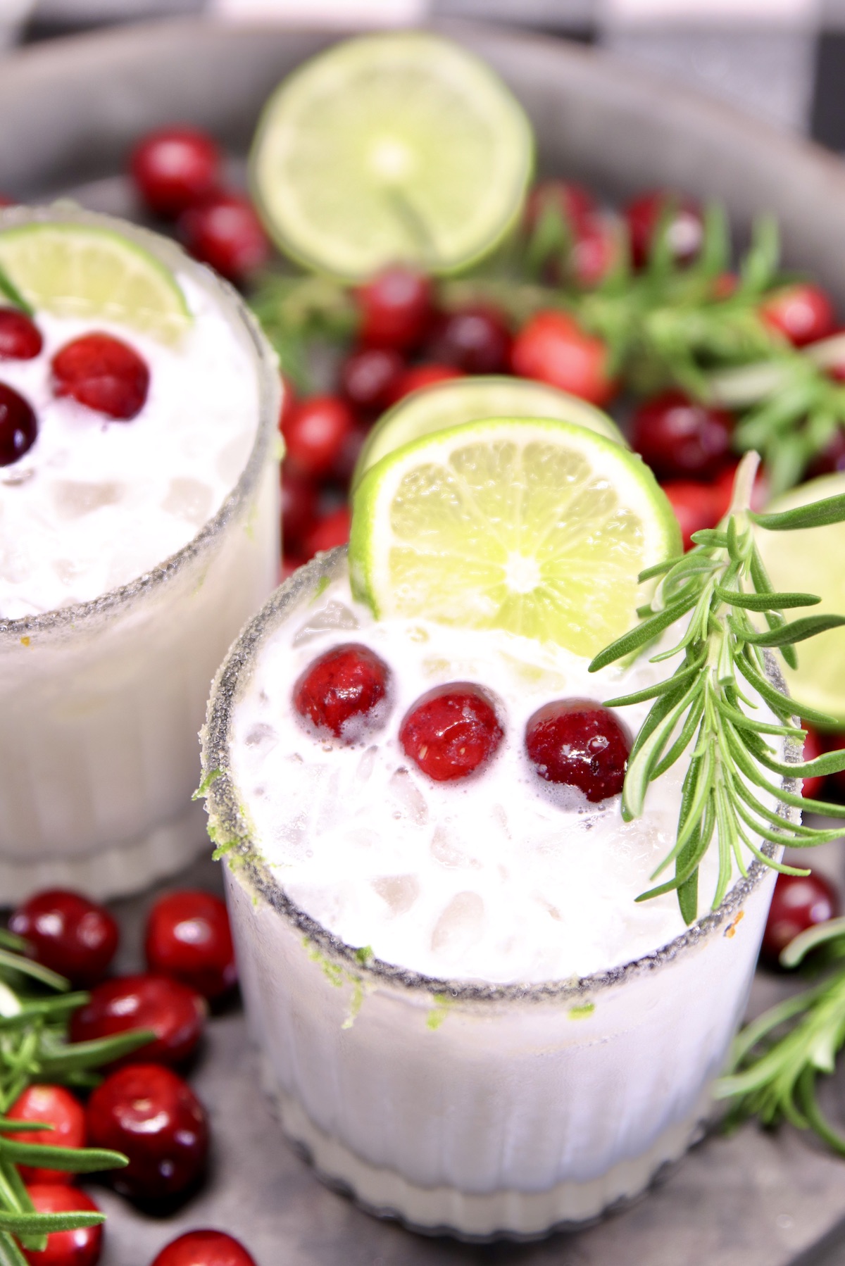 overhead view of margaritas