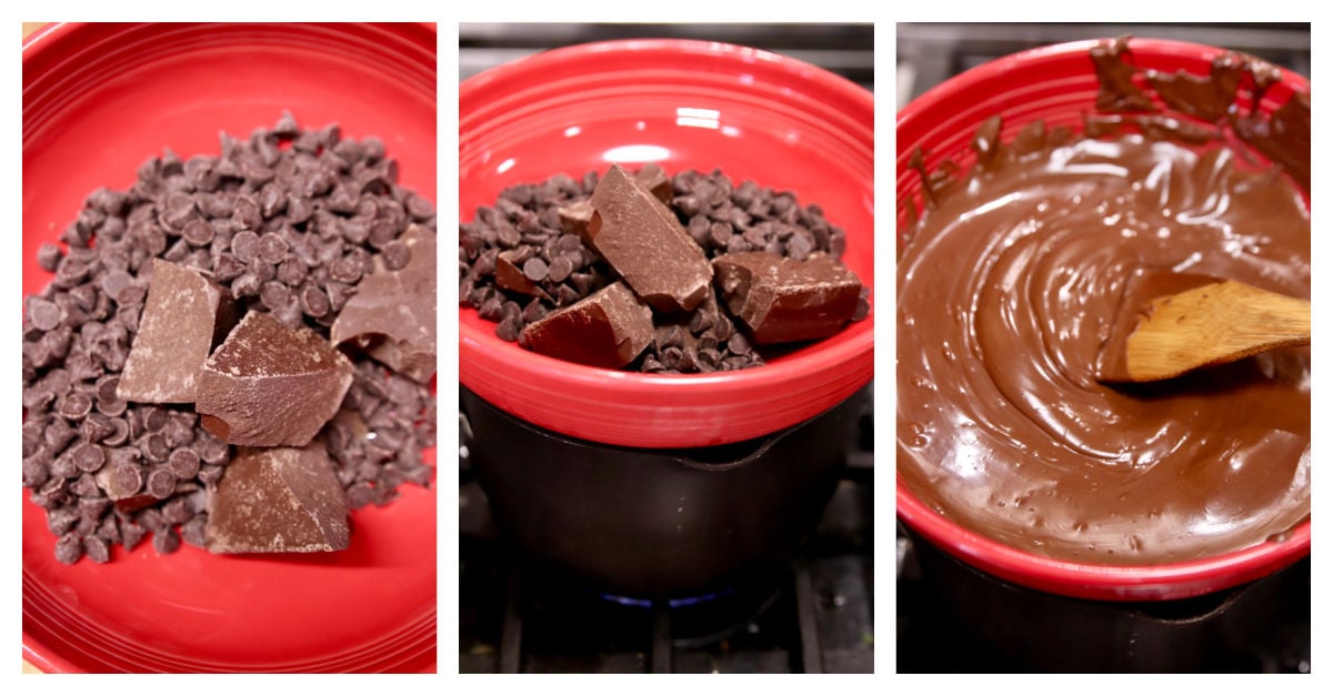 melting chocolate and almond bark