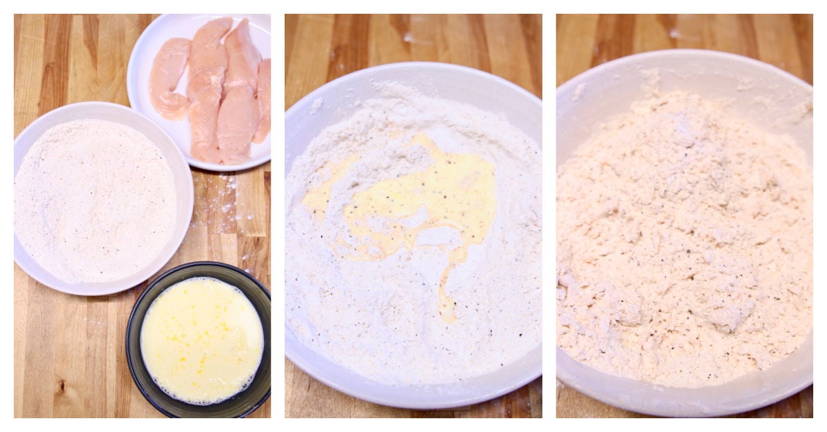 batter station for chicken tenders