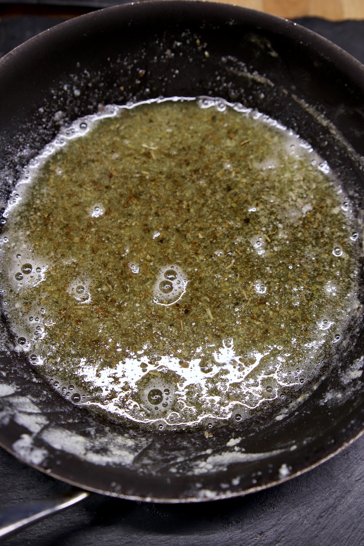 garlic butter in a skillet