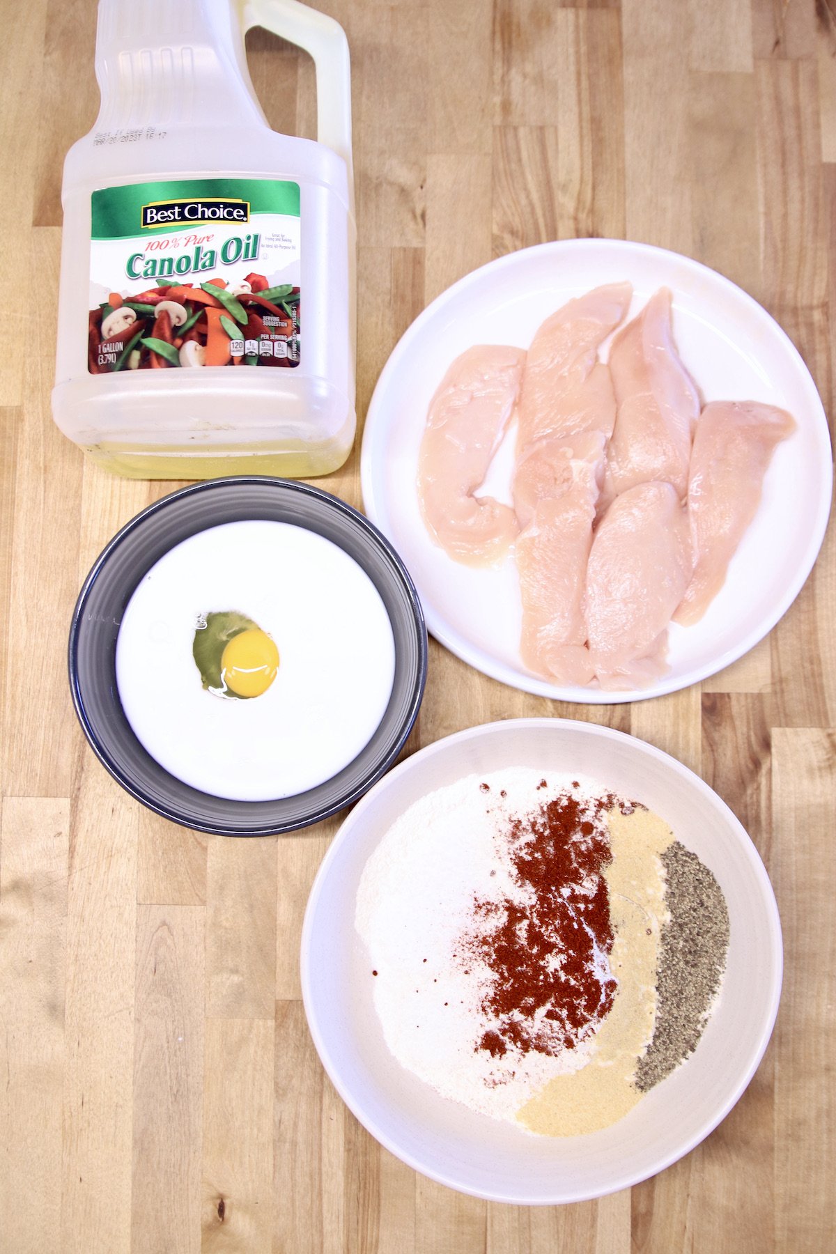 ingredients for crispy chicken tenders