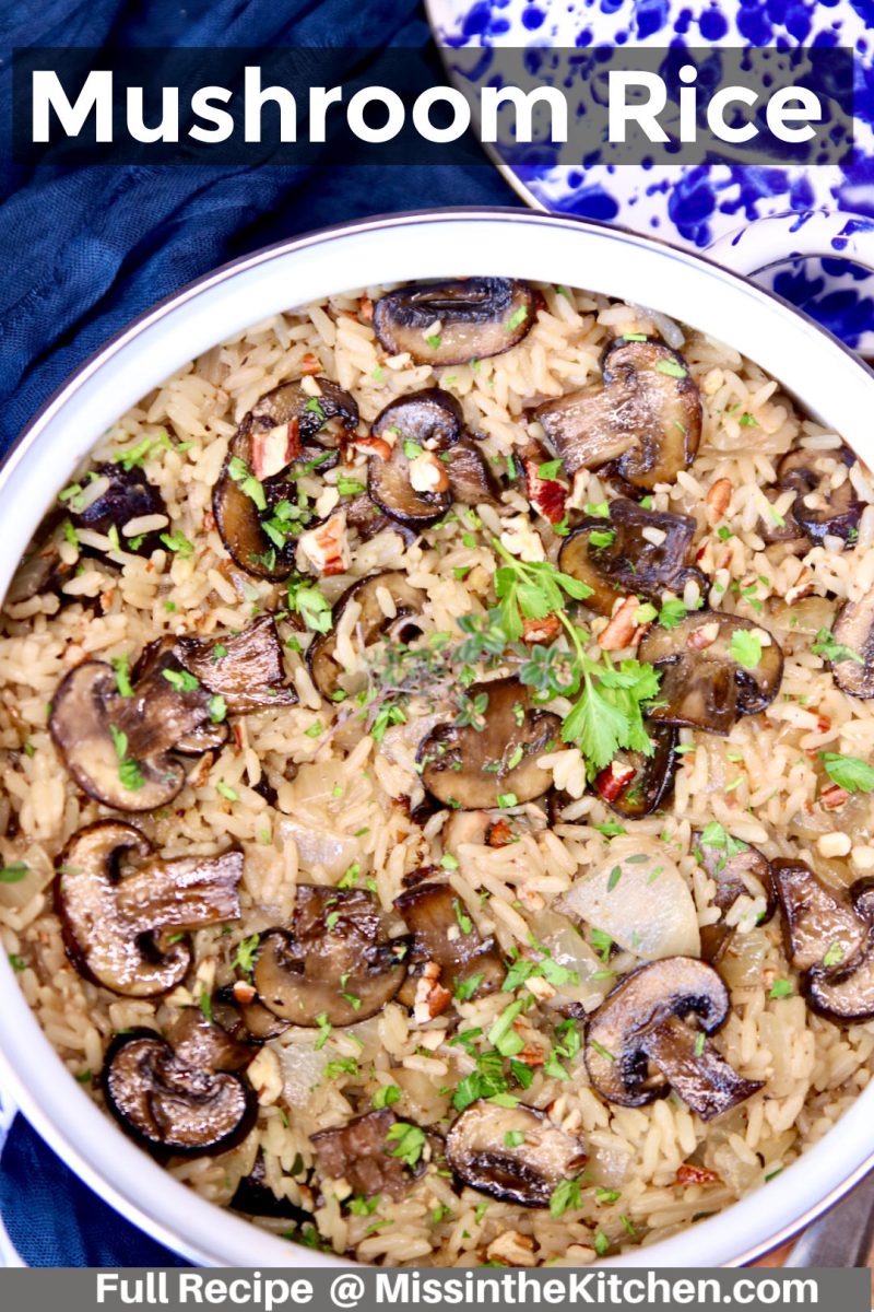 mushroom rice - text overlay
