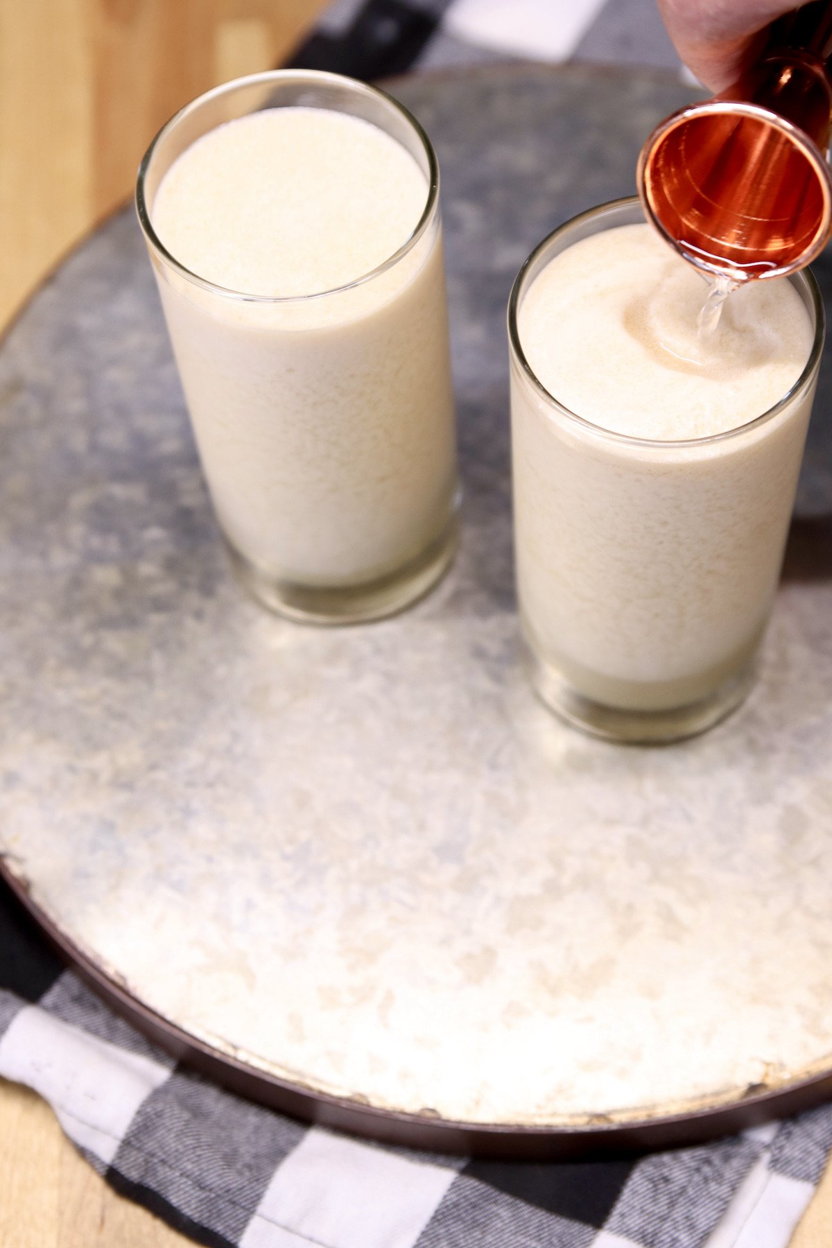 topping rocket fuel cocktail with white rum