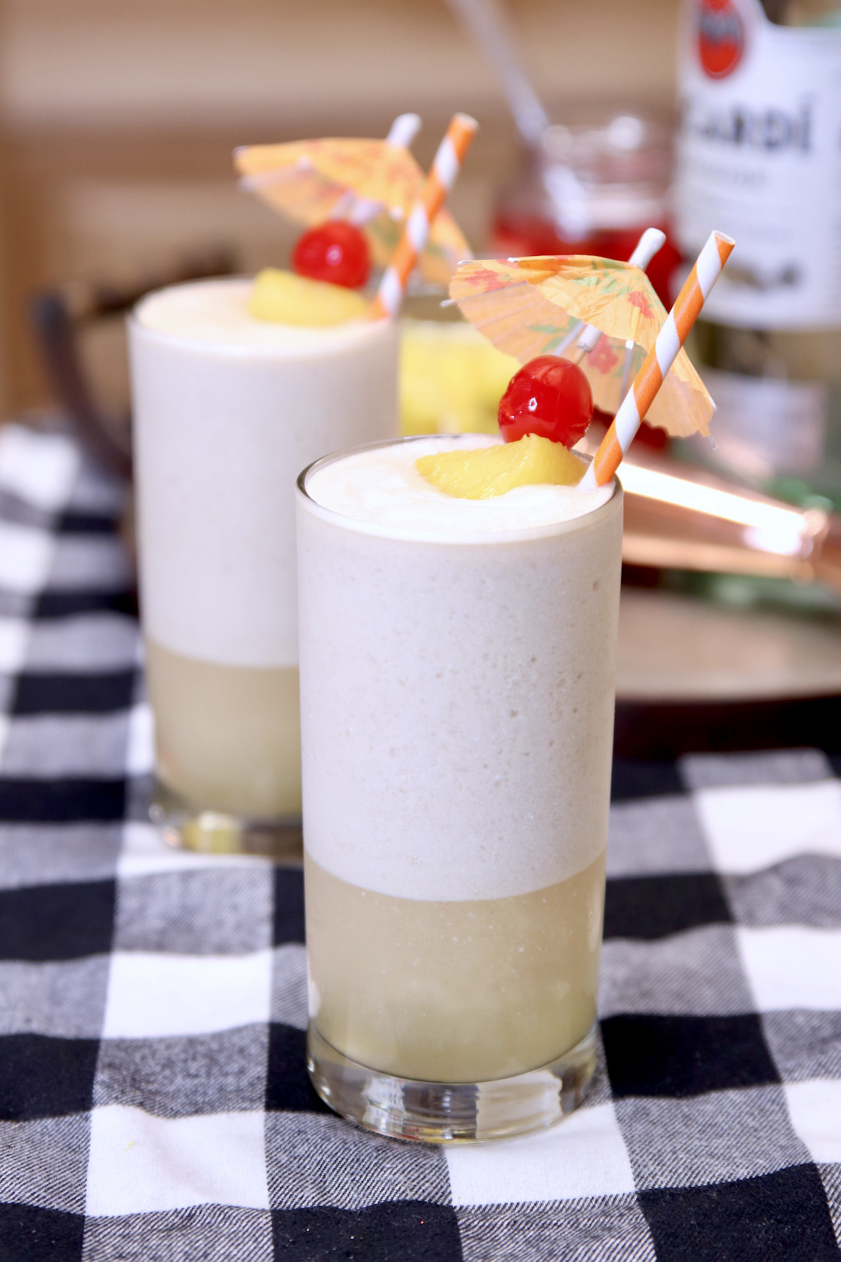 rocket fuel cocktails in 2 glasses.