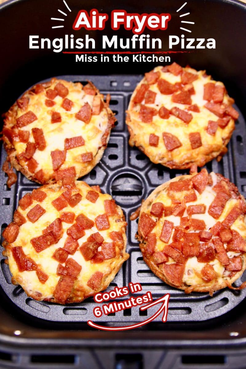 Air Fryer English Muffin Pizzas - text overlay.