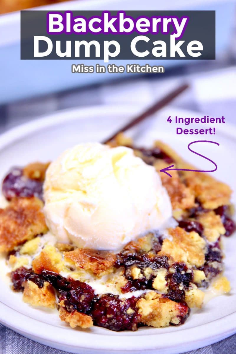 Blackberry Dump Cake with text overlay.