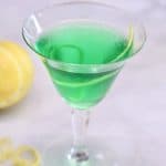 Irish Martini - green cocktail in a coupe glass